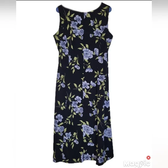 90's Vintage Floral Cap Sleeve Maxi Studio 1 Dress Size 14 Unlined Gardengirl - Picture 2 of 11